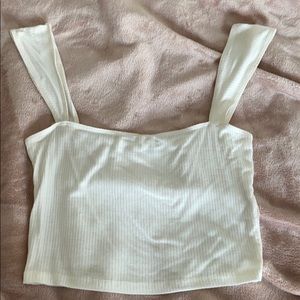 Off white, ribbed, free people cropped top